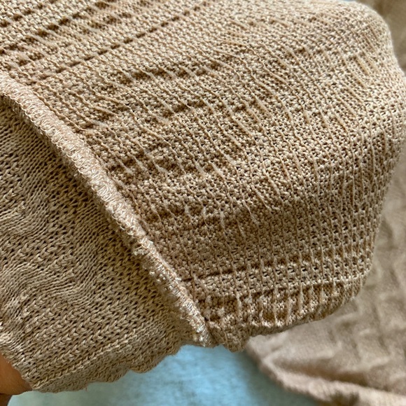 Rolled neck lantern sleeve cable knit tee - Picture 10 of 13